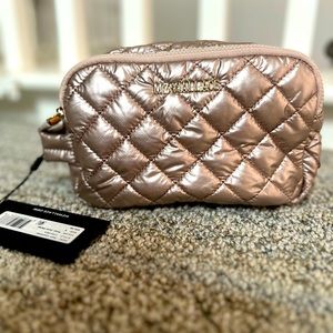 MZ Wallace NWT Rose Gold Sam Cosmetic Bag